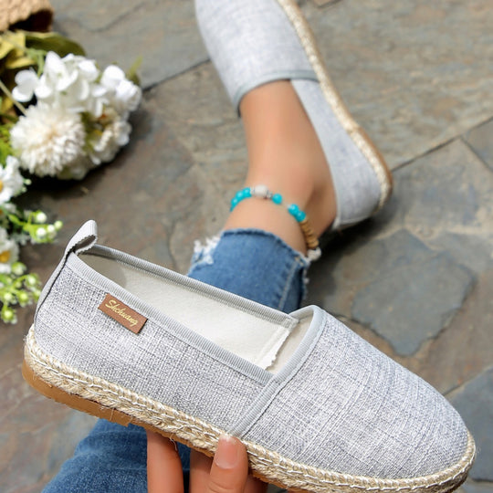 Damen bequeme Slip-Ons mit jute Details EB