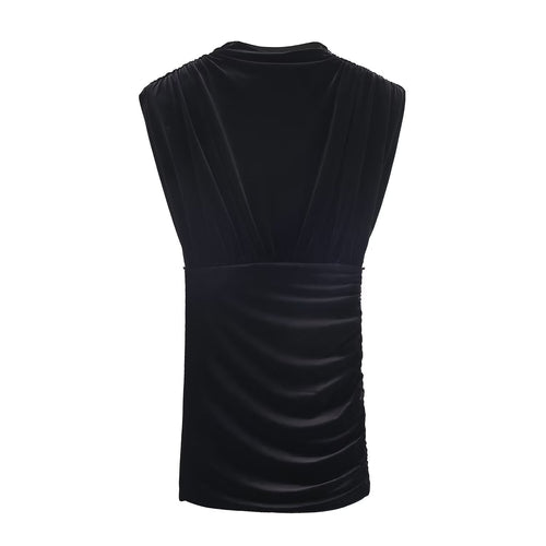 Damen elegantes Top mit Wickeldesign und luxuriöser Drapierung EB