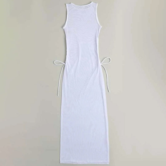 Damen Maxikleid mit verstellbarem Taillenband EB