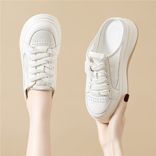 Damen Bequeme Plateau-Sneaker mit atmungsaktiver Mesh-Oberfläche EB