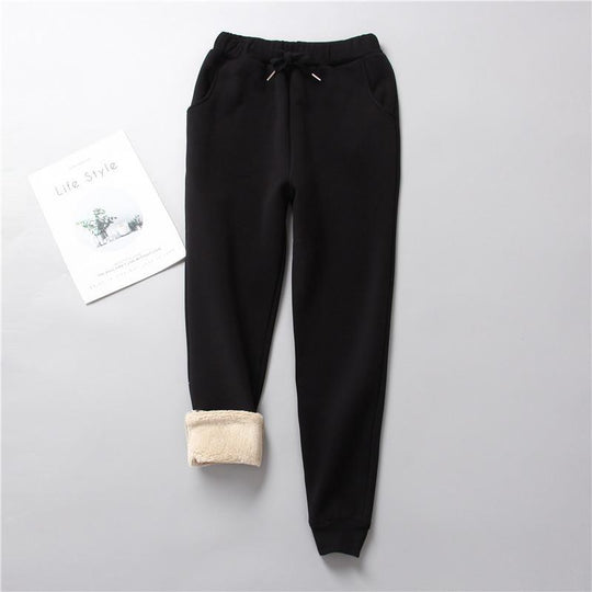 Damen nan gefütterte Therm-Jogginghose mit Kordelzug, seitlichen Eingrifftaschen und schmalem Bein EB