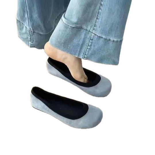 Damen Ballerinas mit modischem Leopardenmuster und bequemer Sohle EB