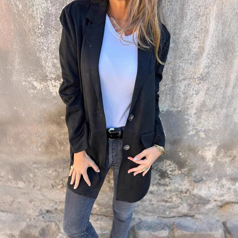 Damen modische und taillierte Longjacke EB
