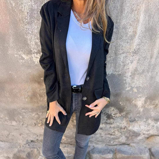 Damen modische und taillierte Longjacke EB