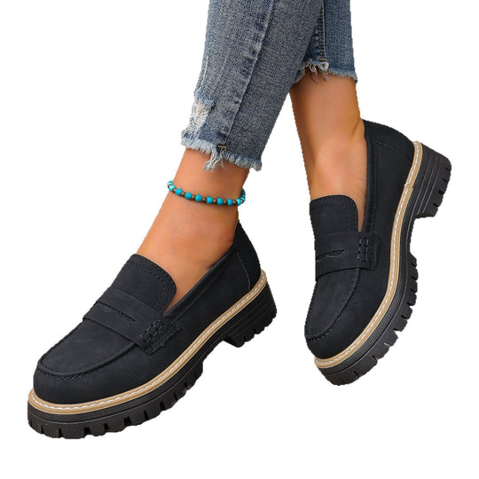 Damen Robuste Penny-Loafer mit profilierter Gummisohle EB