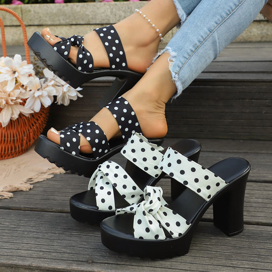 Damen Plateausandalen mit elegantem Schleifen-Design EB