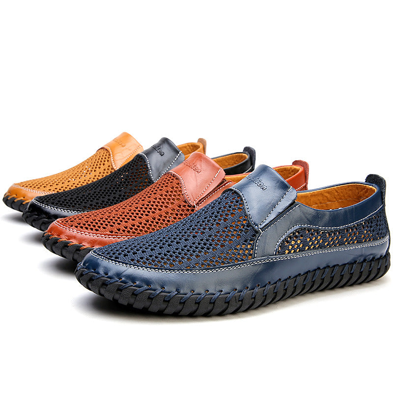 Damen Atmungsaktive Slipper aus weichem Leder mit flexiblem SohlenDesign EB