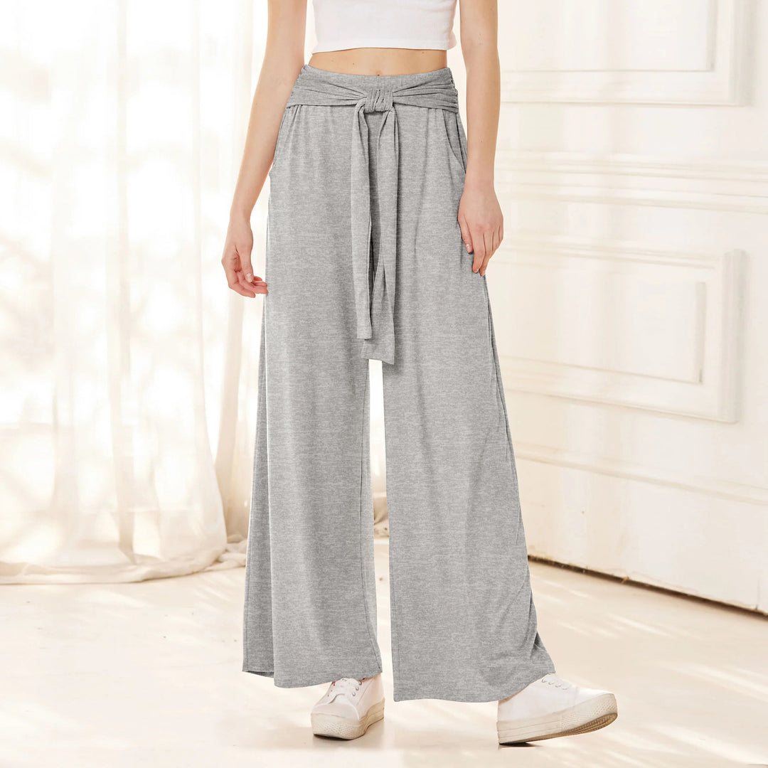 Damen weite Sommerhose mit bindendem Taillengürtel EB