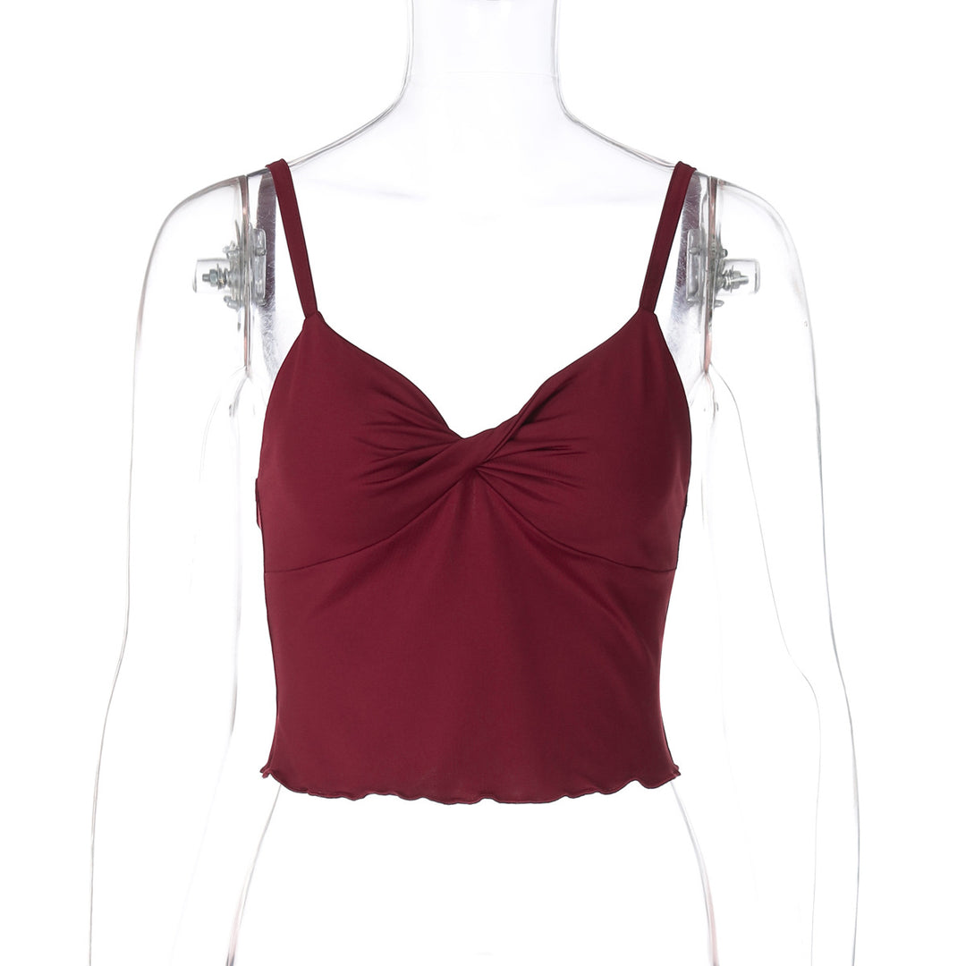 Damen Elegantes Spaghetti-Top mit verführerischer Drapierung EB