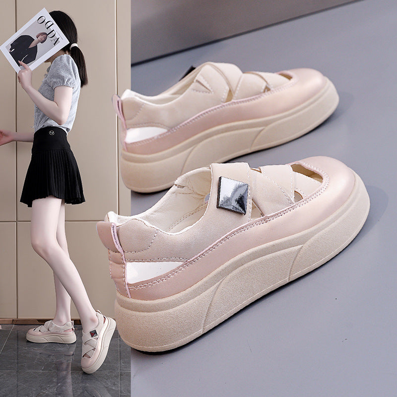 Damen modische Sneakers mit innovativem Kreuzband-Design und dämpfender Sohle EB
