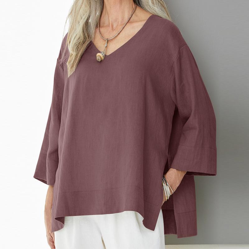 Damen Leichtes Leinenoberteil EB