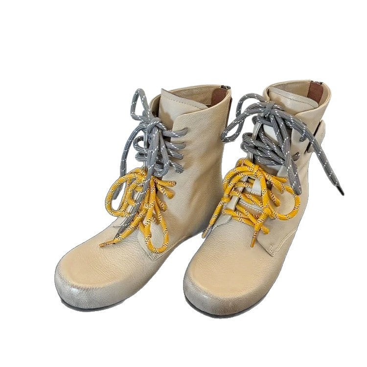 Damen Modische Schnürboots mit innovativen Zierkordeln EB