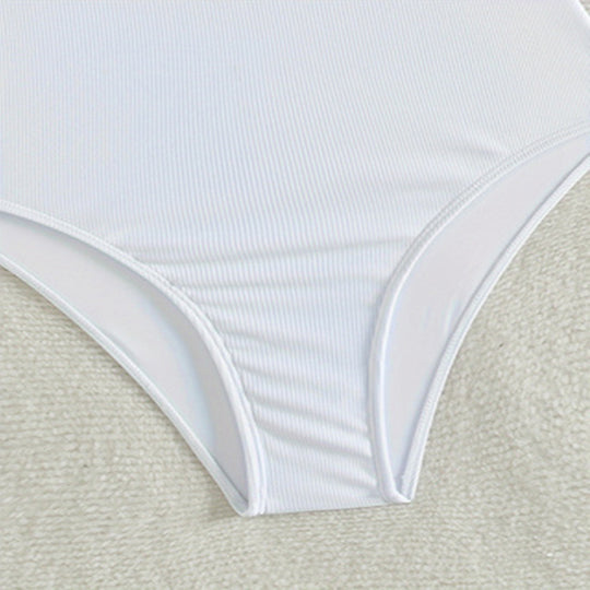 Damen asymmetrischer Einteiler Badeanzug mit Schleifendetail EB