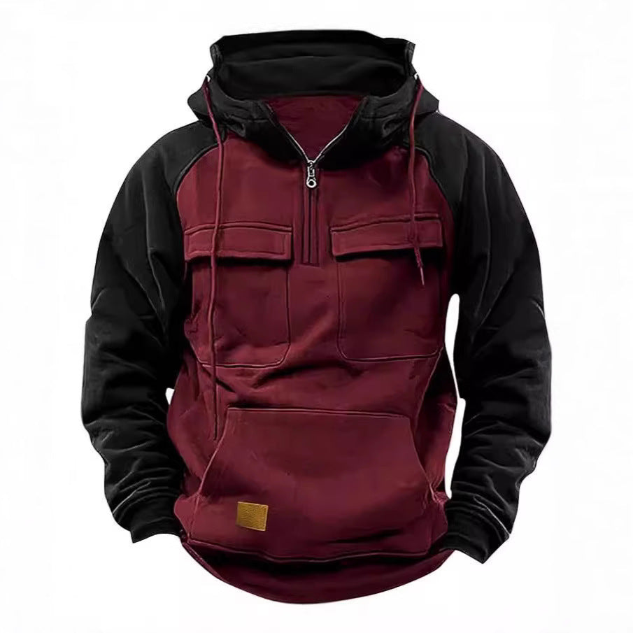 Herren funktionale Kapuzenjacke mit praktischen Taschen EB
