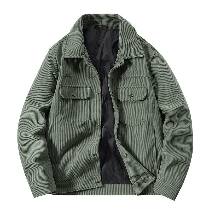 Herren Cordjacke mit gesteppter Thermofütterung und aufgesetzten Brusttaschen EB