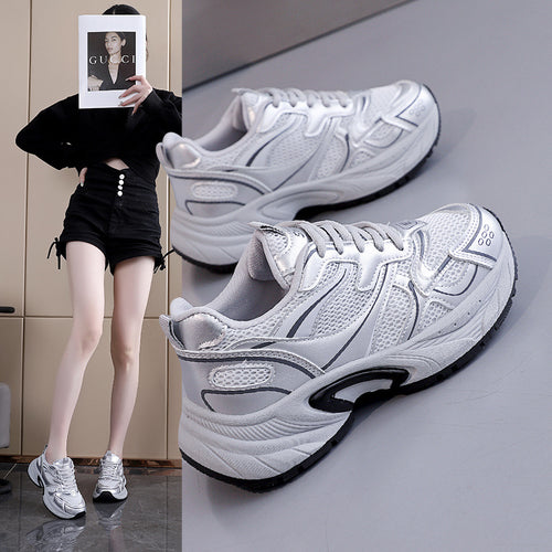 Damen Sportliche Sneakers mit atmungsaktiver Mesh-Oberfläche und stabilisierender Profilsohle EB