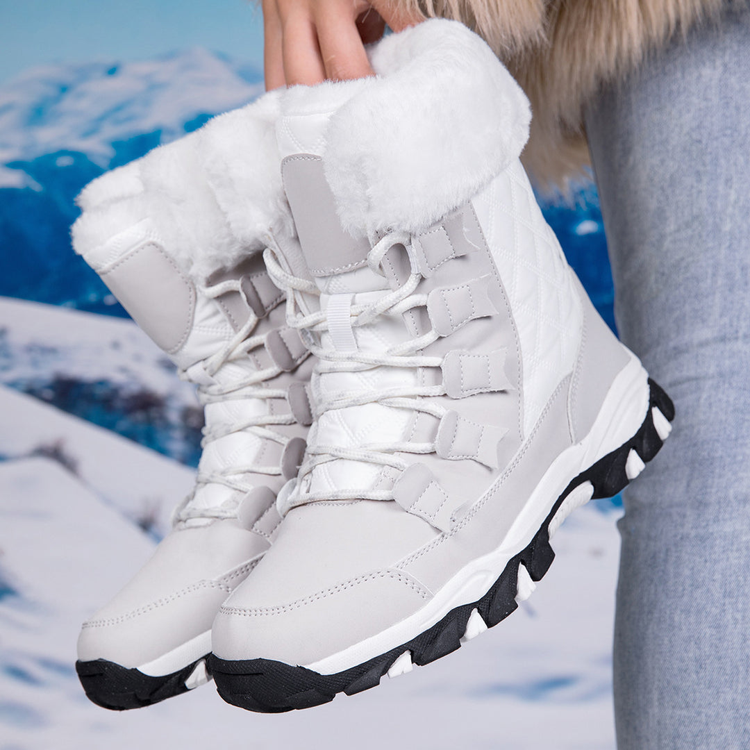 Damen Heizbare Winterstiefel mit rutschfester Sohle und isolierender Fütterung EB