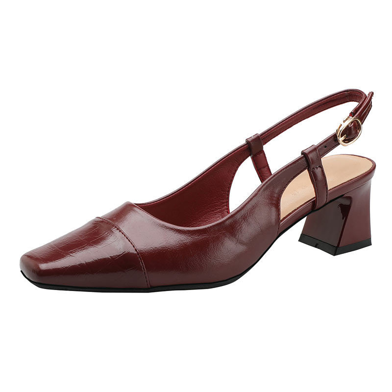 Damen Slingback-Pumps mit metallischem Obermaterial und edlem Blockabsatz EB