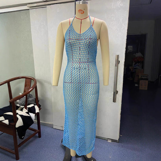 Damen Netzkleid im stylischen figurbetonten Design EB