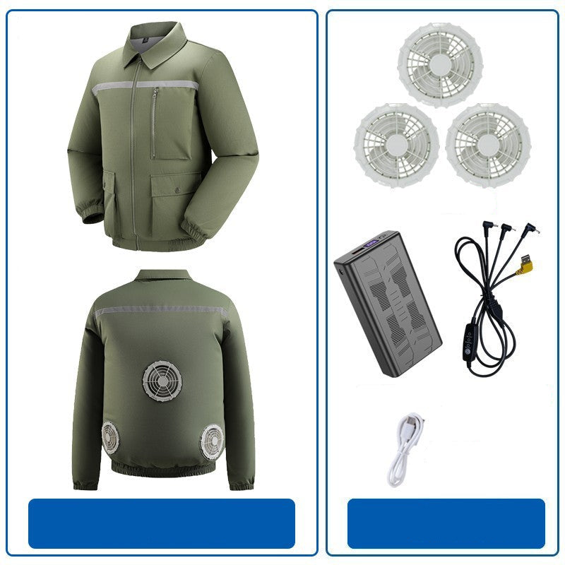Herren nan belüftete Arbeitsjacke mit integrierten Lüftern, USB-Stromanschluss und reflektierenden Einsätzen EB