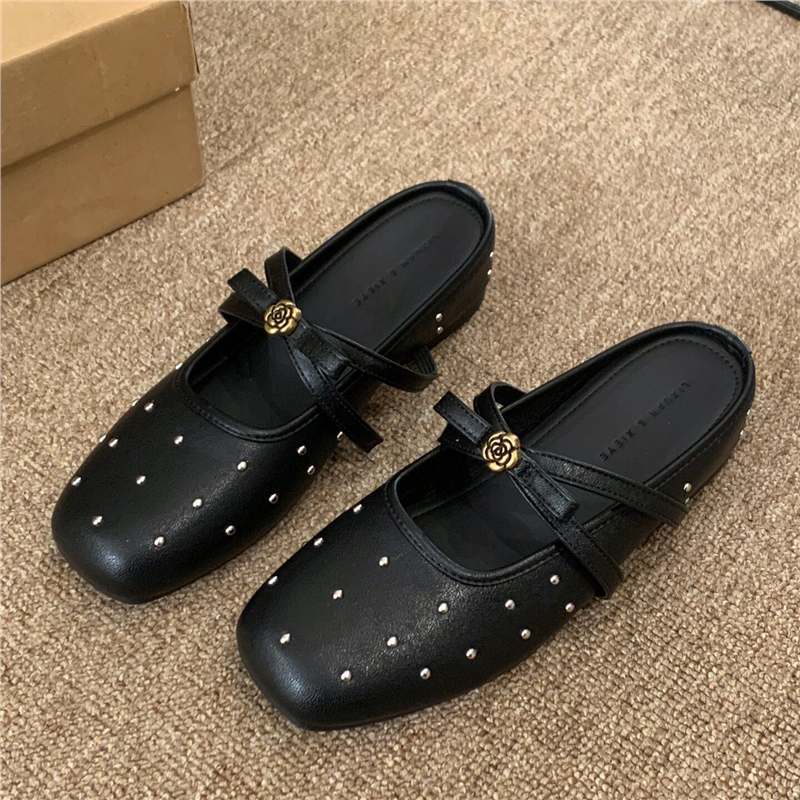 Damen elegante Ballerinas mit zierlicher Schleifenverzierung und funkelnden Akzenten EB