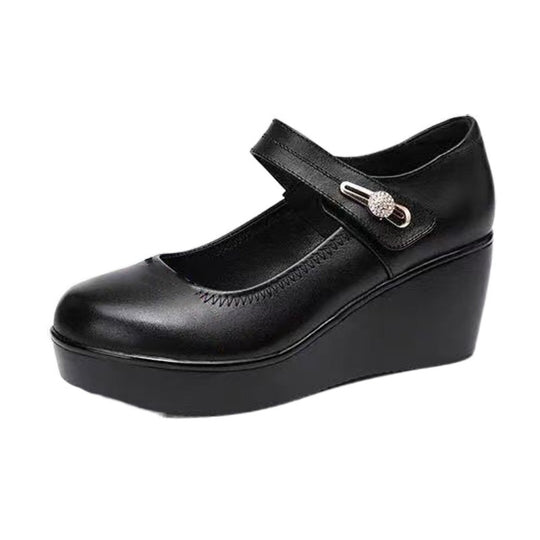 Damen Elegante Plateauschuhe mit modischem Riemen und luxuriösem Absatz EB