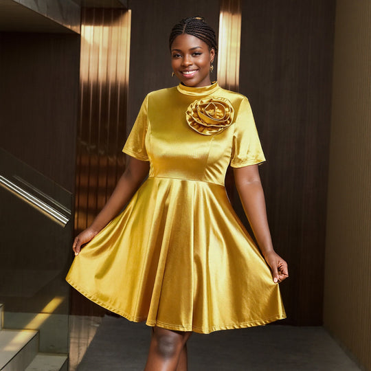 Damen Elegantes Kleid mit Blumendekor EB
