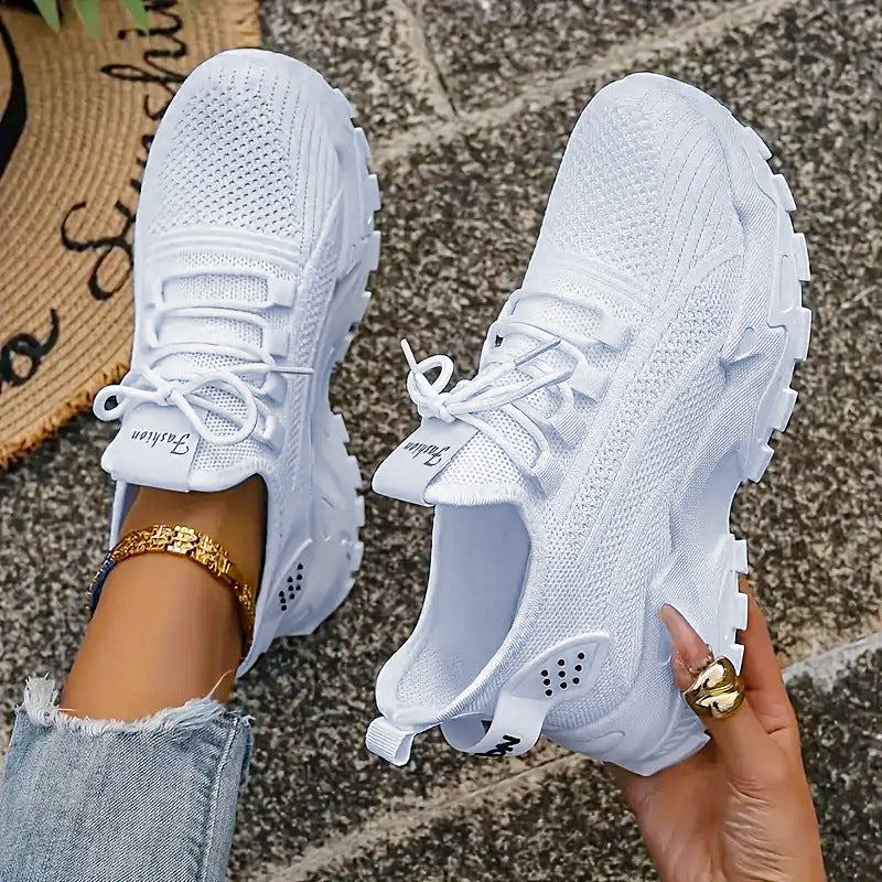 Damen Sportliche Sneaker mit atmungsaktiver Mesh-Oberfläche und rutschfestem Profil EB