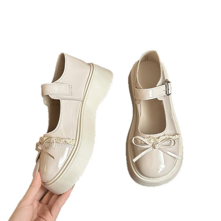 Damen modische Ballerinas mit dekorativem Schleifen-Detail und komfortabel hoher Sohle EB