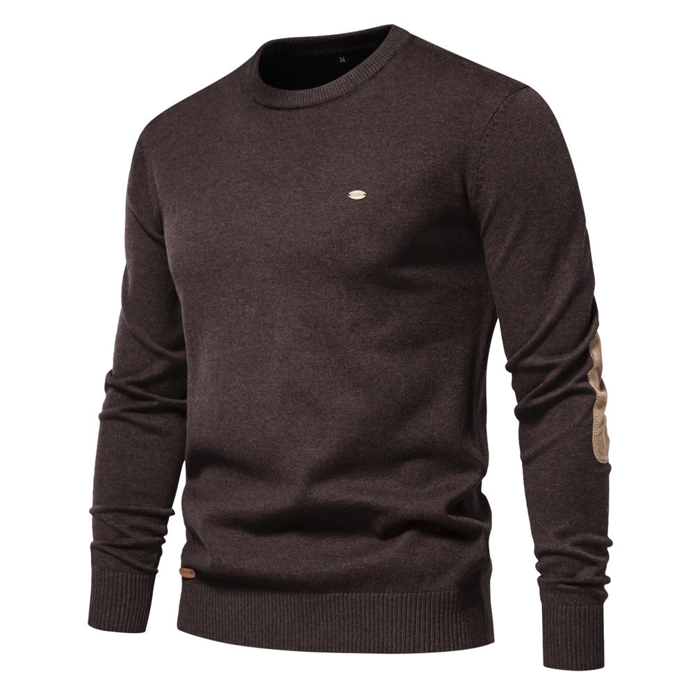 Herren Rundhals Pullover aus weichem Strickstoff EB