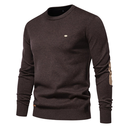 Herren Rundhals Pullover aus weichem Strickstoff EB