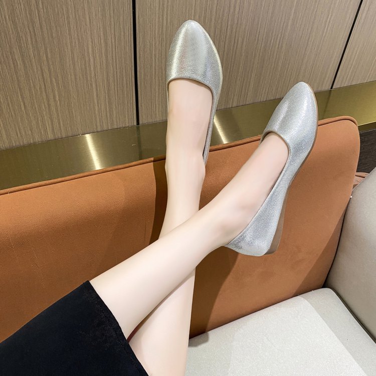 Damen elegante Ballerinas mit schimmerndem Obermaterial EB