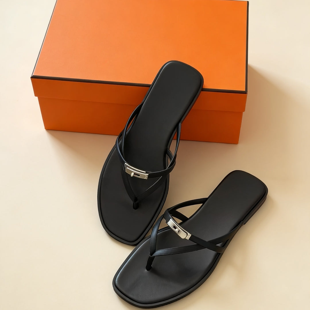 Damen Elegante Flip-Flops mit glänzenden Akzenten EB