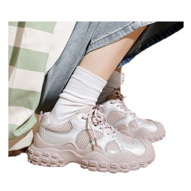 Damen Sportliche Sneakers mit atmungsaktiver Netzoberfläche und gepolsterter Sohle EB