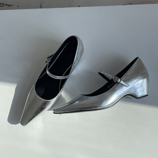 Damen elegante Ballerinas mit modischer Schnallenverzierung und bequemer Innensohle EB