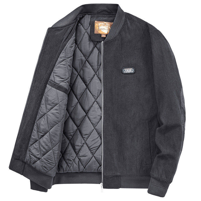 Herren Cord-Blouson mit gesteppter Thermo-Fütterung und Rippbündchen EB