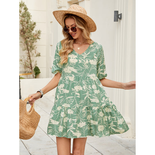 Damen Sommerkleid mit floralen Mustern EB