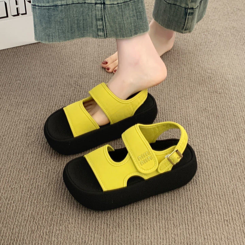 Damen Bequeme Sandalen mit verstellbarem Riemen und gepolsterter Sohle EB