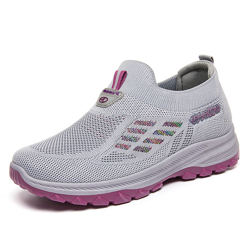 Damen Atmungsaktive Sneakers mit rutschfester Sohle und elastischem Einschlupf EB