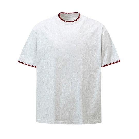 Damen lässiges T-Shirt mit kreativem Kragen EB
