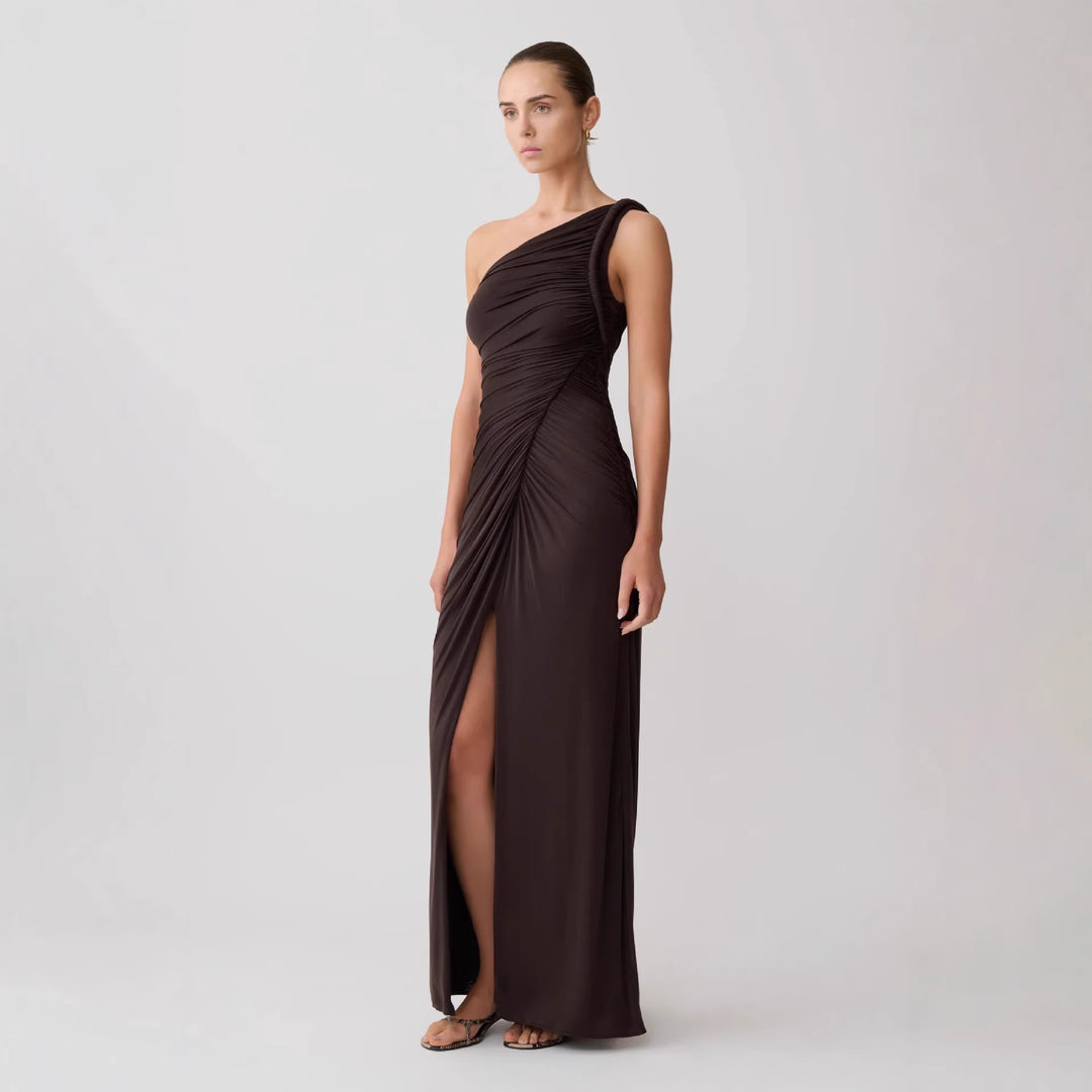 Damen Elegantes Wickelkleid mit asymmetrischem Schnitt EB