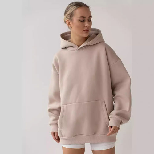 Damen nan oversized Kapuzenpullover mit Kängurutasche und dropped-shoulder Schnitt EB