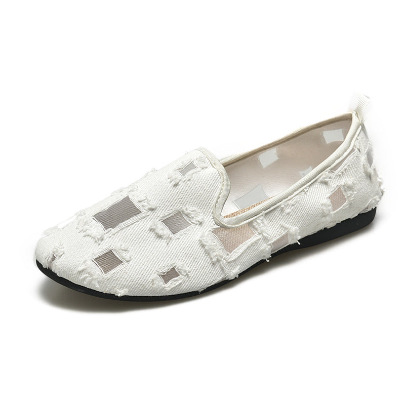 Damen lässige Slip-On Schuhe mit modischem Zierrahmen EB