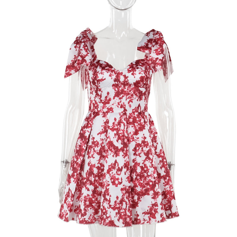 Damen verspieltes Sommerkleid mit Volanträdern und floralem Druck EB