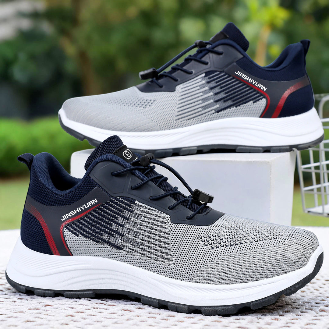 Damen nan ultraleichter Strick-Freizeitsneaker mit Schnellzugverschluss, verstärkter Fersenlasche und ergonomischer Wellen-EVA-Sohle EB