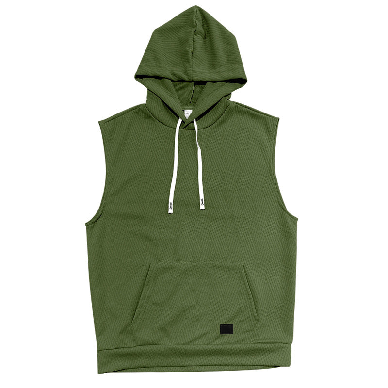 Unisex ärmelloses Kapuzenshirt mit Struktur EB