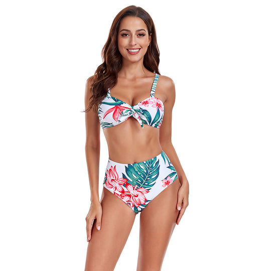 Damen Bikiniset mit floralem Design und schickem Überrock EB