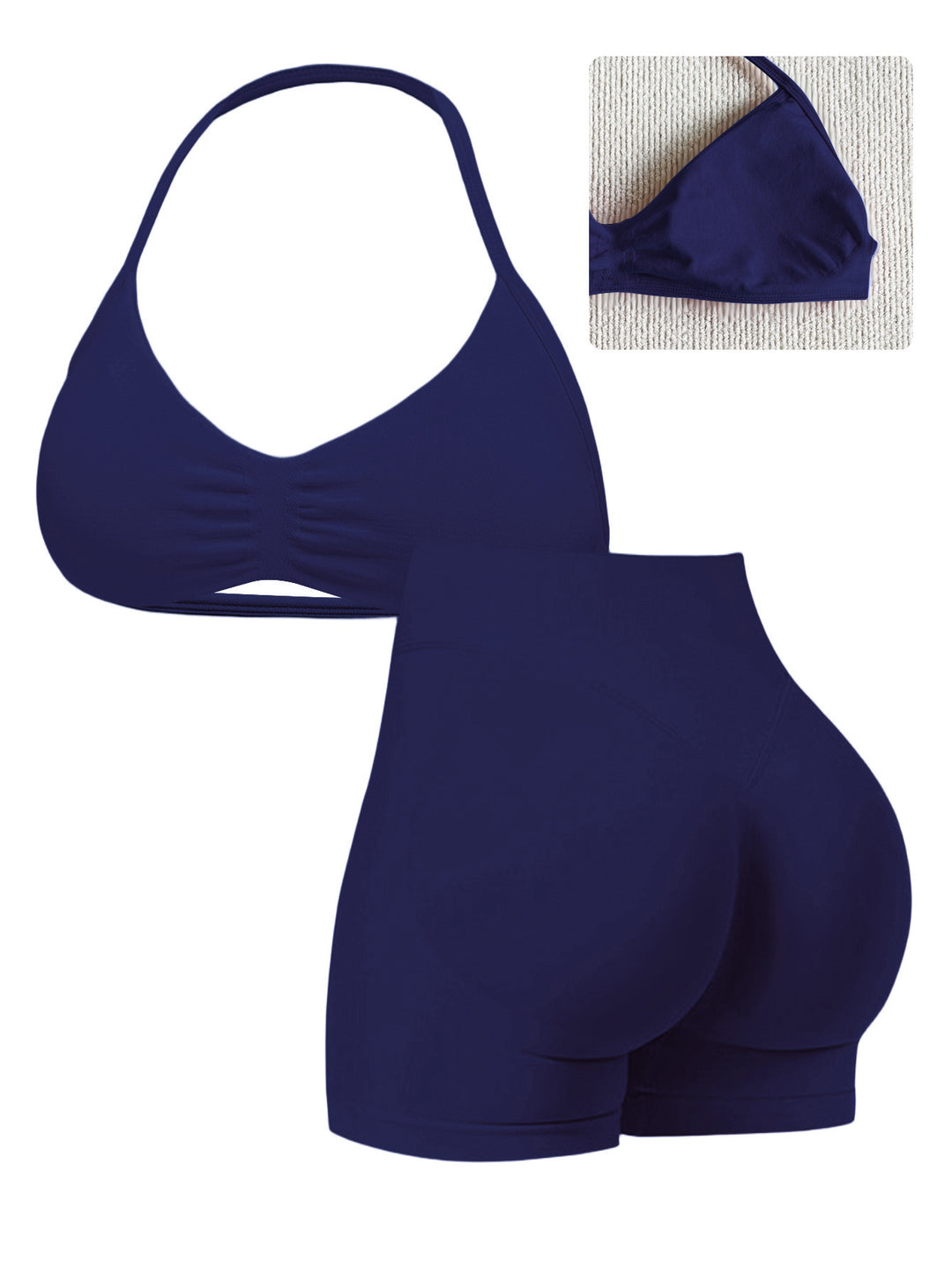Damen Sportlicher Bikini mit gepolstertem Oberteil und hoher Taille EB
