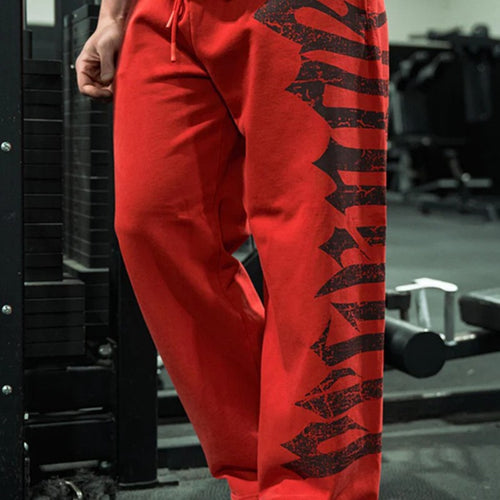 Herren nan weite Sweathose aus angerautem Fleece mit seitlichem Vintage-Print und Kordelbund EB