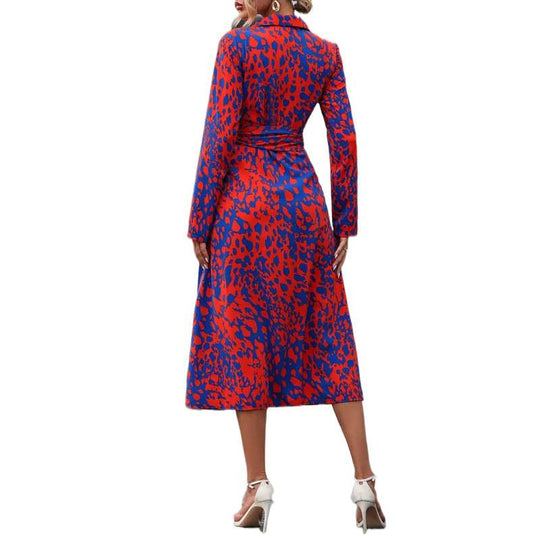 Damen Maxikleid mit figurbetontem Schnitt und elegantem Animal-Print EB
